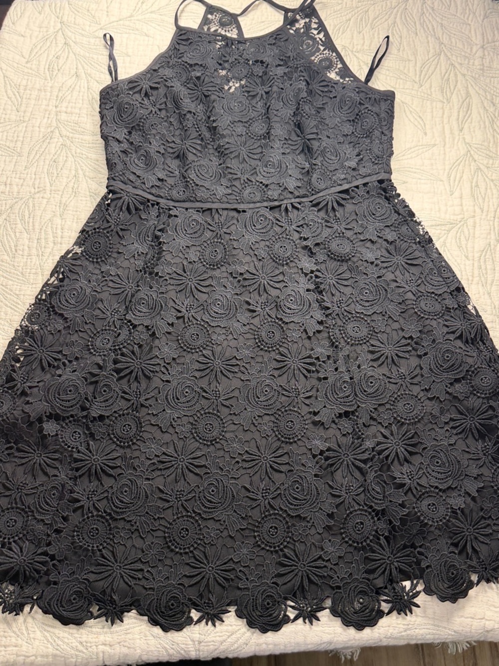 Black Lace Halter Dress - Classic Women's Cocktail Dress;12